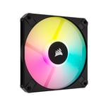 Corsair AF120 RGB Slim, 120mm PWM Fluid Dynamic Bearing Fan - Profil Fin pour Les Boîtiers de Petite Taille - Faible Bruit - Jusqu'à 2000 RPM - 8 LEDs RGB Adressables - Single Pack - Noir