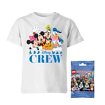 Disney Tee & LEGO Minifigure Bundle Men's T-Shirt - White - Homme - XXL - Blanc