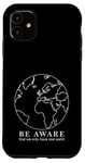 Coque pour iPhone 11 Contours de la carte du monde Protection de la nature