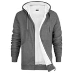 CityComfort Sweat à Capuche Homme Zippé Hoodie Pull Polaire Zippé Veste à Capuche Fourrée Blouson Doublé Vêtement Homme Hiver Chaud Tailles M-XXXL (Gris foncé, 3XL)