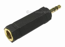 6.35mm 1/4 Socket to 3.5mm Jack Adapter Professional Headphone  Mic to PC Mac 