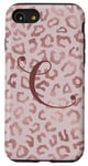 Coque pour iPhone SE (2020) / 7 / 8 Letter C Initial Leopard Rose Pink Cheetah Monogram