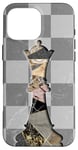 Coque pour iPhone 16 Pro Max Jeu d'échecs Gambit Marbling Queen Échiquier à carreaux