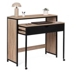 Idmarket - Bureau extensible 1 tiroir noir boston design industriel