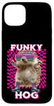 Coque pour iPhone 15 Plus Funky Hog, joli hérisson, disco, danse, rave trance