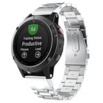 Urrem til Garmin Fenix 5S/6S/7S - Rustfrit stål - 20 mm - Sølv