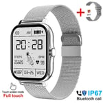 Montre Connectée Bluetooth Pour Homme Et Femme,Fitness,Appel,Montres Connectées,Étanche,Android,Ios,2023 - Type Mesh Belt Silver #A