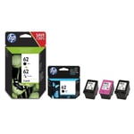 2x Original HP 62 Black & 1x Colour Ink Cartridge For ENVY 5640 Inkjet Printer