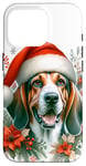 iPhone 16 Pro Christmas American English Coonhound Dog Watercolor Artwork Case