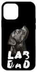 Coque pour iPhone 12 mini Lab Dad The Lab Father Labrador Retriever Chien Daddy Noir