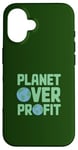 Coque pour iPhone 16 Journée de la Terre Planet Over Profit 2025