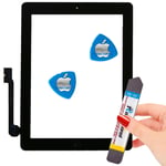 PACK Vitre Tactile iPad 4 A1458 Noir Adhésif Écran Verre PREMIUM Assemblé Outils