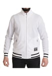 Dolce & Gabbana Mens White DG DNA Zipper Stretch Sweater material_polyester - Size IT 54 (Mens)