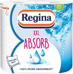 Regina XXL Absorb Kitchen Roll - 2 Rolls, 75 Extra Large Sheets per Roll, 2 Layers for Increased Absorbency, for Extra Big Spills