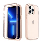 Amzer Crusta Hybrid Coque intégrale pour iPhone 13 Pro Max avec Protecteur d'écran intégré – Or Rose pailleté