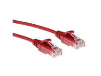 Act Red 0.15 Meter Lszh U/Utp Cat6 Datacenter Slimline Patch Cable Snagless With Rj45 Connectors (Dc9530)