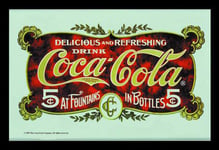 Empire Merchandising 537218 Miroir imprimé Carte Postale Coca-Cola avec Cadre en Plastique façon Bois 30 x 20 cm