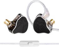 Ccz Bc04 Hifi Iem In Ear Monitor, Ecouteur Gaming Intra-Auriculaires Ecouteurs Filaire Pour Chanteurs, 1Ba 1Dd Écouteurs Filaires De Jeu Légers, 2Pin-Z Détachable Câble(Noir,Avec M[CAS311459]