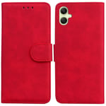 SATURCASE Coque pour Samsung Galaxy A05, Toucher Confortable PU Cuir Magnétique Flip Portefeuille Support Porte-carte Protecteur Housse Étui pour Samsung Galaxy A05 (FG-Rouge)