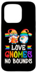 Coque pour iPhone 15 Pro LGBT, couples de nains de jardin, couleurs arc-en-ciel