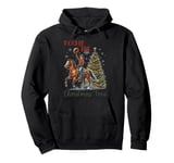 Christmas Cowboy Rockin Around The Christmas Tree Horse Pullover Hoodie