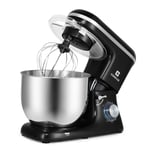 7L Stand Mixer Stainless Bowl Cake Mixer Electric 6 Speed Settings Food Mixer Machine Kitchen Mixer for Baking with Dough Hook, Whisk,Beater, Splash Guard Black
