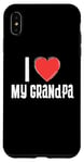 Coque pour iPhone XS Max Coeur Rouge Famille Assortie I Love my Grandpa