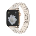 Passar till Apple Watch Band Apple Watch 1~7 Generation/SE Diamantprydd metallkedja Starlight Färg iWatch Armband (1 Pack, 42mm, Starlight Colo)