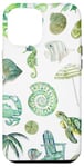 iPhone 15 Plus Aesthetic Green European Summer Scrapbook Turtle Case