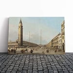 Big Box Art Canvas Print Wall Art Giovanni Canaletto Piaza San Marco | Mounted & Stretched Box Frame Picture | Home Decor for Kitchen, Living Room, Bedroom, Hallway, Multi-Colour, 24x16 Inch