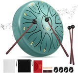 Slit Drums, Steel Tongue Drum, 6 Inches 8 Tone D Key, Handpan Drum with Drumstic