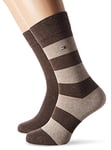 Tommy Hilfiger - Classic Mens Socks - Men's Accessories - Tommy Hilfiger Mens Socks - Signature Embroidered Logo - 2 Pack - Brown