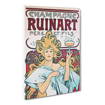 Alphonse Mucha Champagne Ruinart Classic Painting Canvas Wall Art Print Ready to Hang, Framed Picture for Living Room Bedroom Home Office Décor, 30x20 Inch (76x50 cm)