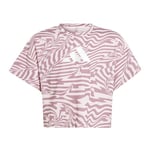 adidas Fille AEROREADY Print Tee Kids, Clear Pink/Wonder Orchid/White, 7-8 Years