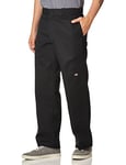 Dickies Men's Loose Fit Double Knee Work Pant, Black, 58W x 32L