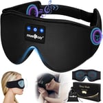 MUSICOZY Bluetooth Sleep Mask,Upgraded 3D Sleep Headphones Eye Mask with Headphones for Men & Women,Wireless Music Sleep Mask Sleeping Headphones for Travel/Nap/Yoga/Meditation/Night (Black)