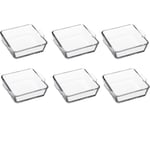 Lot de 6 Mini-Plats Carrés en Verre 15cm Transparent