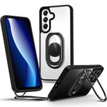 SHIELDS UP for Samsung Galaxy A05S Case with Stand, Phone Case clear with Double Ring Holder【Adjustable & Fodable】 Shockproof Protective Cover for Samsung Galaxy A05S - Clear Black