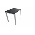 Bureau individuel profondeur 60 cm Producteo Gris aluminium CONNECT : bureau P60 D80x60/cpl noir velours/cpi gris