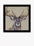 John Lewis Louise Luton 'Majesty' Stag Framed Print, 33.5 x 33.5cm, Brown/Multi