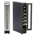 SIA WC15SS 150mm / 15cm Stainless Steel Under Counter LED 7 Bottle Wine Cooler