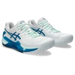 Asics Femme Gel-Resolution 9 Sneaker, White Teal Blue, 37.5 EU