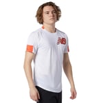 NEW BALANCE MENS FAST FLIGHT SHORT SLEEVE T-SHIRT TEE TOP JERSEY WHITE GYM OG XL