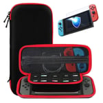 Hard Carrying Case Zipper Bag &Temper Glass Screen Protector For Nintendo Switch