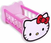 Berceau Rose En Bois Hello Kitty 44,5x29x25cm - Pour Poupon Et Poupee - Accessoi