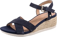 Geox Femme D Ischia Corda Sandales, Bleu (Blue), 41 EU