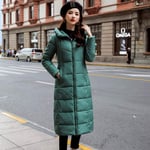 EIJFKNC Veste d'hiver pour Femme Longue à Capuche en Coton rembourré pour Femme Manteau Chaud pour Femme Parka, Vert, XXL