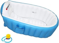 Baignoire Enfants Gonflable pour B¿¿b¿¿s,Cuve Piscine pour ¿¿t¿¿ Bain Souple, Baignoire Anti-Glissante Pliable Voyage Epais B¿¿b¿¿ Bain Douche Bassine Si¿¿ge-Grande Taille (pour 0-3 ans)