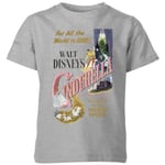 Disney Disney Princess Cinderella Retro Poster Kids' T-Shirt - Grey - 9-10 Years - Grey