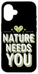 Coque pour iPhone 16 Optimisme climatique Journée de la Terre Durabilité Green Future